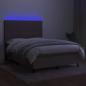 Preview: Boxspringbett mit Matratze & LED Taupe 140x200 cm Stoff