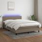 Preview: ARDEBO.de - Boxspringbett mit Matratze & LED Taupe 140x200 cm Stoff