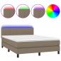 Preview: Boxspringbett mit Matratze & LED Taupe 140x200 cm Stoff