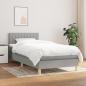 Preview: ARDEBO.de - Boxspringbett mit Matratze Hellgrau 80x200 cm Stoff