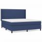 Preview: Boxspringbett mit Matratze Blau 160x200 cm Stoff