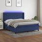 Preview: ARDEBO.de - Boxspringbett mit Matratze & LED Blau 160x200 cm Stoff