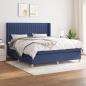 Preview: ARDEBO.de - Boxspringbett mit Matratze Blau 160x200 cm Stoff