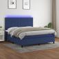 Preview: ARDEBO.de - Boxspringbett mit Matratze & LED Blau 160x200 cm Stoff