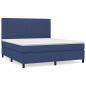 Preview: Boxspringbett mit Matratze Blau 160x200 cm Stoff