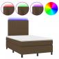 Preview: Boxspringbett mit Matratze & LED Dunkelbraun 120x200 cm Stoff