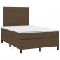 Preview: Boxspringbett mit Matratze & LED Dunkelbraun 120x200 cm Stoff