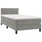 Preview: Boxspringbett mit Matratze & LED Hellgrau 80x200 cm Samt