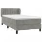 Preview: Boxspringbett mit Matratze Hellgrau 80x200 cm Samt