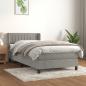 Preview: ARDEBO.de - Boxspringbett mit Matratze Hellgrau 80x200 cm Samt