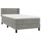 Preview: Boxspringbett mit Matratze Hellgrau 80x200 cm Samt