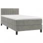 Preview: Boxspringbett mit Matratze Hellgrau 80x200 cm Samt