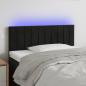 Preview: ARDEBO.de - LED Kopfteil Schwarz 80x5x78/88 cm Samt