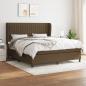 Preview: ARDEBO.de - Boxspringbett mit Matratze Dunkelbraun 180x200 cm Stoff