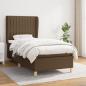 Preview: ARDEBO.de - Boxspringbett mit Matratze Dunkelbraun 90x200 cm Stoff