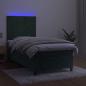 Preview: Boxspringbett mit Matratze & LED Dunkelgrün 100x200 cm Samt