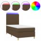 Preview: Boxspringbett mit Matratze & LED Dunkelbraun 90x200 cm Stoff