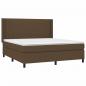 Preview: Boxspringbett mit Matratze & LED Dunkelbraun 160x200 cm Stoff