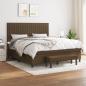 Preview: ARDEBO.de - Boxspringbett mit Matratze Dunkelbraun 160x200 cm Stoff