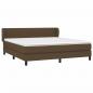 Preview: Boxspringbett mit Matratze Dunkelbraun 180x200 cm Stoff