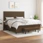 Preview: ARDEBO.de - Boxspringbett mit Matratze Dunkelbraun 180x200 cm Stoff