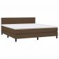 Preview: Boxspringbett mit Matratze & LED Dunkelbraun 160x200 cm Stoff