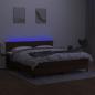 Preview: Boxspringbett mit Matratze & LED Dunkelbraun 160x200 cm Stoff