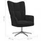 Preview: Relaxsessel mit Hocker Schwarz Samt