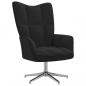 Preview: Relaxsessel mit Hocker Schwarz Samt