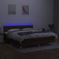 Preview: Boxspringbett mit Matratze & LED Dunkelbraun 180x200 cm Stoff