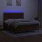 Preview: Boxspringbett mit Matratze & LED Dunkelbraun 180x200 cm Stoff