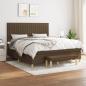 Preview: ARDEBO.de - Boxspringbett mit Matratze Dunkelbraun 180x200 cm Stoff