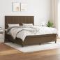 Preview: ARDEBO.de - Boxspringbett mit Matratze Dunkelbraun 180x200 cm Stoff