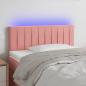 Preview: ARDEBO.de - LED Kopfteil Rosa 80x5x78/88 cm Samt