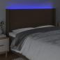 Preview: LED Kopfteil Dunkelbraun 183x16x118/128 cm Stoff