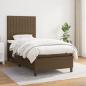 Preview: ARDEBO.de - Boxspringbett mit Matratze Dunkelbraun 90x200 cm Stoff