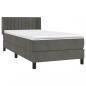 Preview: Boxspringbett mit Matratze Dunkelgrau 80x200 cm Samt