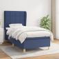 Preview: ARDEBO.de - Boxspringbett mit Matratze Blau 100x200 cm Stoff