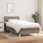 Preview: ARDEBO.de - Boxspringbett mit Matratze Taupe 100x200 cm Stoff