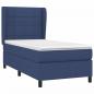 Preview: Boxspringbett mit Matratze Blau 100x200 cm Stoff