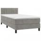 Preview: Boxspringbett mit Matratze & LED Hellgrau 90x190 cm Samt