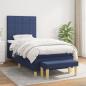 Preview: ARDEBO.de - Boxspringbett mit Matratze Blau 100x200 cm Stoff