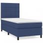 Preview: Boxspringbett mit Matratze Blau 100x200 cm Stoff