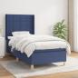 Preview: ARDEBO.de - Boxspringbett mit Matratze Blau 100x200 cm Stoff