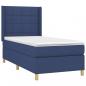 Preview: Boxspringbett mit Matratze Blau 100x200 cm Stoff