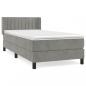 Preview: Boxspringbett mit Matratze Hellgrau 90x190 cm Samt