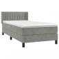 Preview: Boxspringbett mit Matratze Hellgrau 90x190 cm Samt