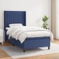 Preview: ARDEBO.de - Boxspringbett mit Matratze Blau 100x200 cm Stoff