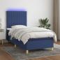 Preview: ARDEBO.de - Boxspringbett mit Matratze & LED Blau 100x200 cm Stoff