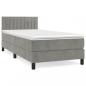 Preview: Boxspringbett mit Matratze Hellgrau 90x190 cm Samt